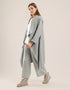 Coat with draped collar